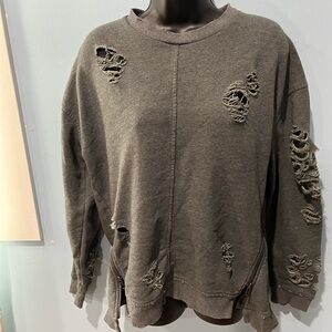 JOE’S Distressed Gray Sweatshirt